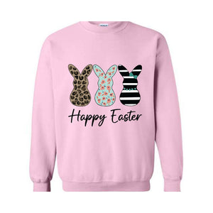 Happy Easter Sweatshirt, Leopard Bunny Sweatshirt, Floral Bunny Hoodie, Happy Easter Hoodie, Easter Gifts