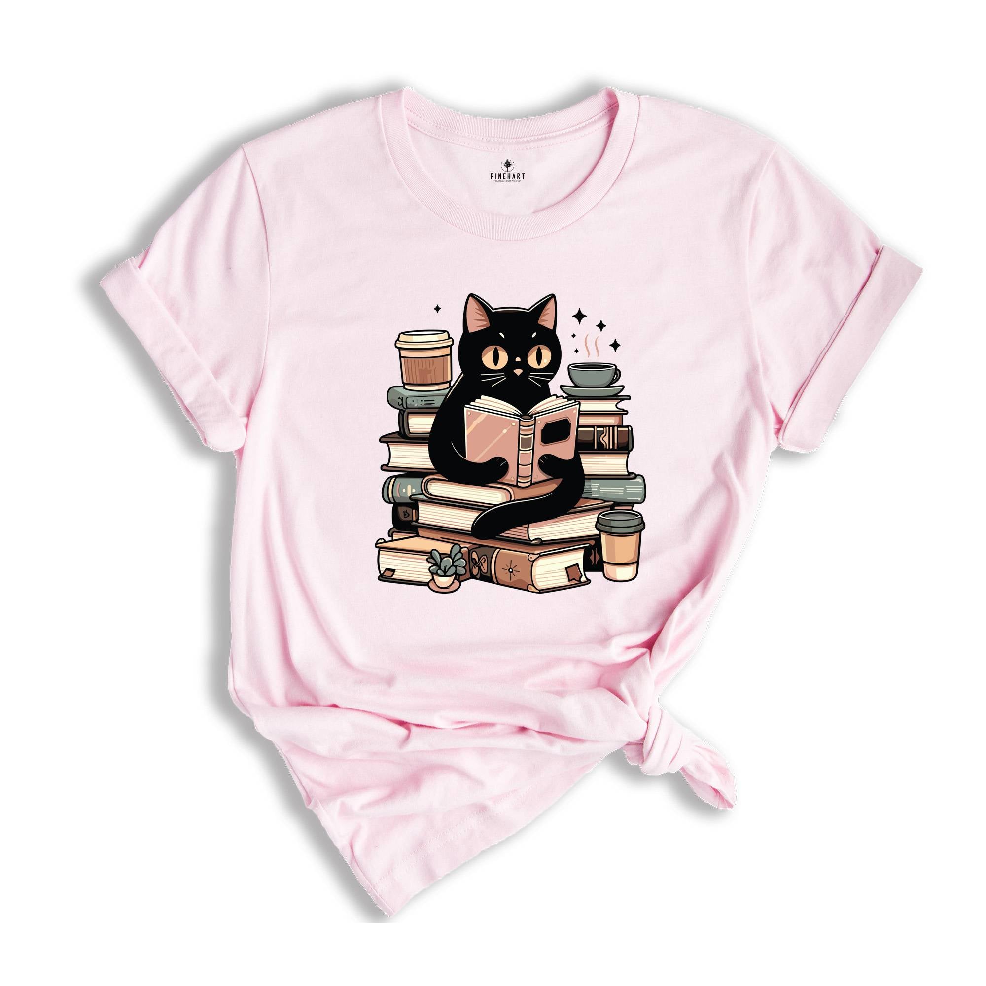 Cats Books Shirt, Cat Shirt, Black Cat Shirt, Cool Cat Shirt, Cat Lover Shirt, Retro Cat Shirt, Teacher Cat Shirt, Books Lover Shirt