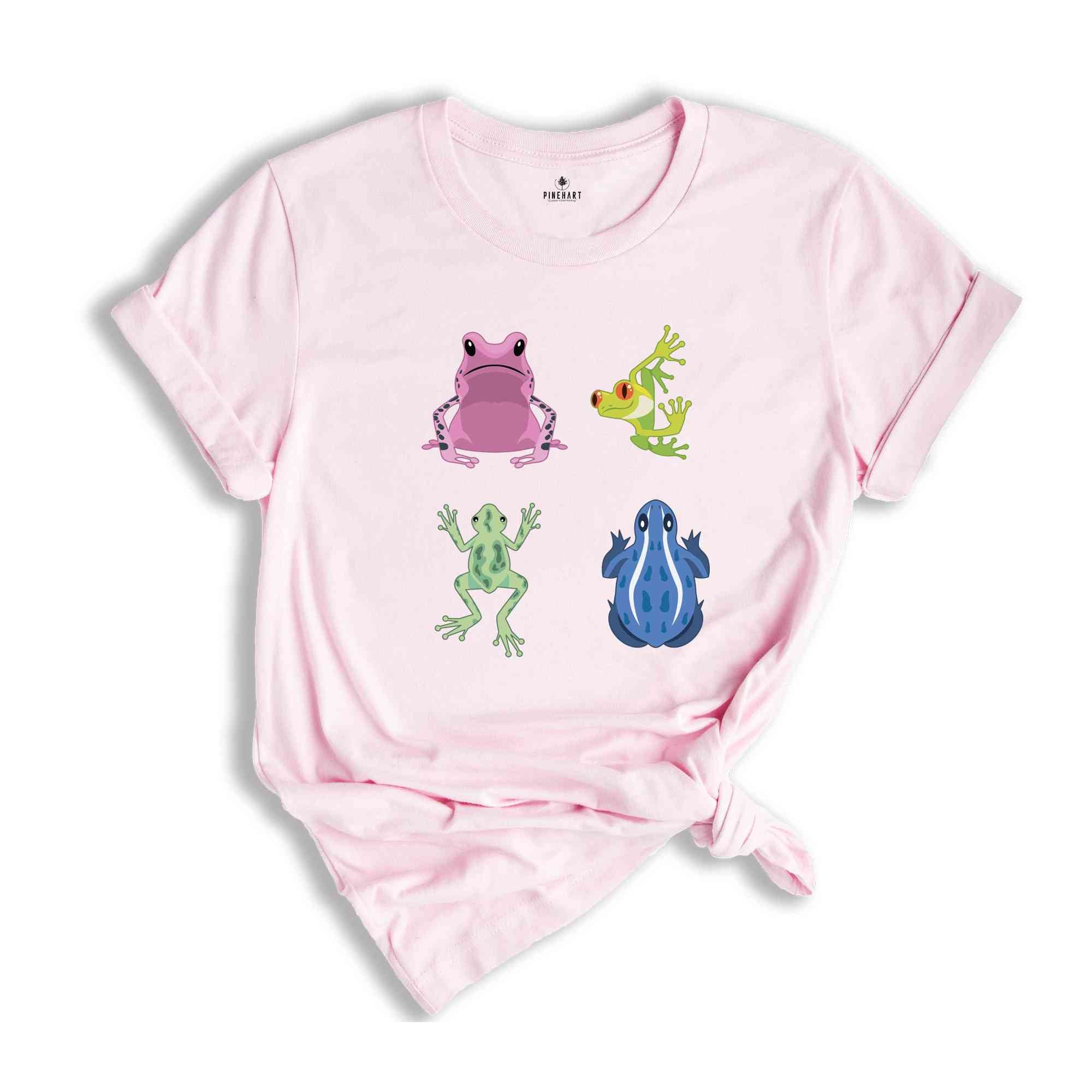 Colourful Frog Shirt, Frog Shirt, Womens Shirt, Cute Frog Shirt, Aesthetic Frog Shirt, Funny Frog Shirt