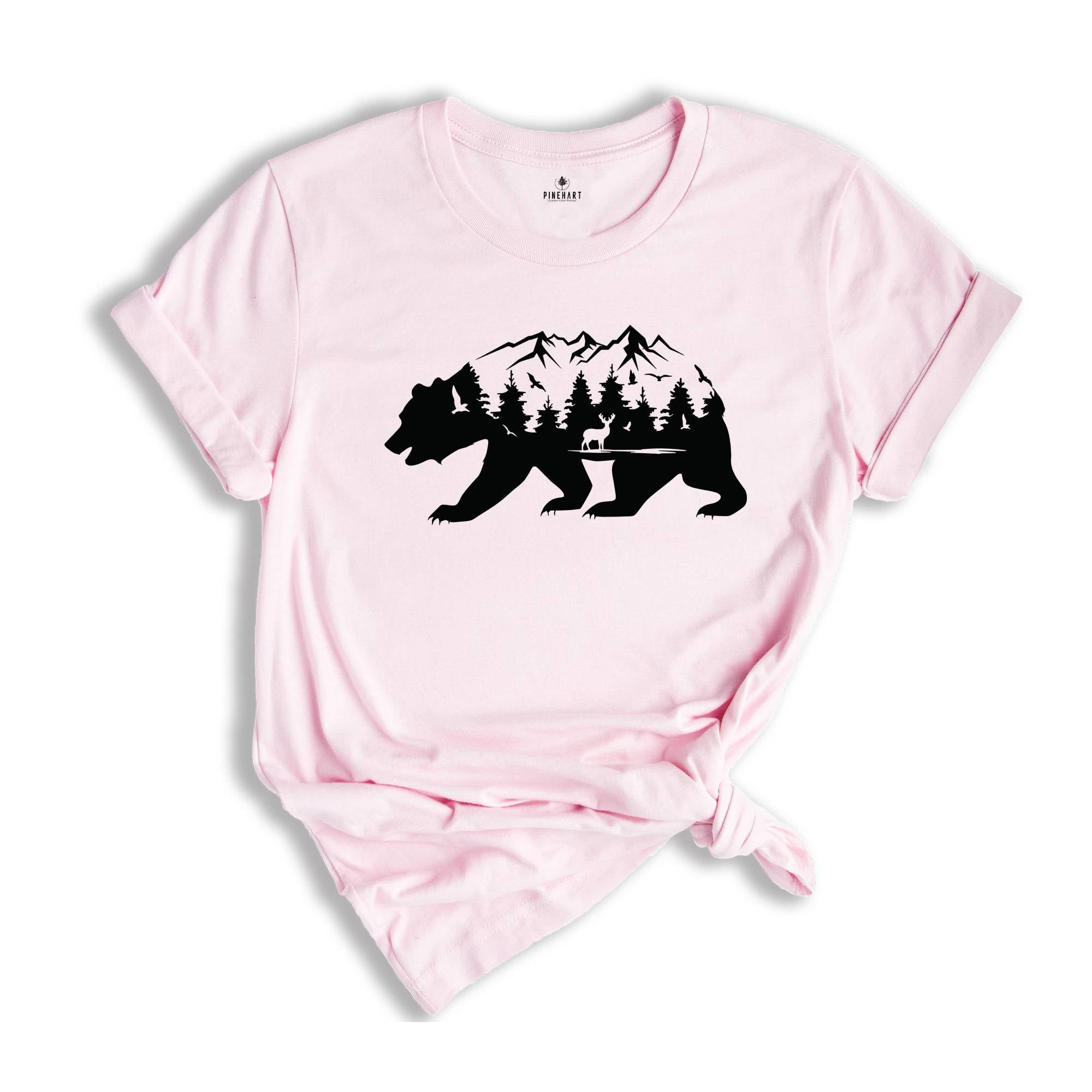 Mountain Bear Shirt, Bear T Shirt, Camping T Shirt, Wilderness Travel Tee, Wanderlust, Mountain Camp Shirt