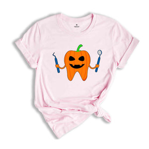 Pumpkin Tooth Shirt, Happy Halloween Tooth, Halloween Dental T-Shirt, Pumpkin Teeth Tooth Shirt, Dental Apparel