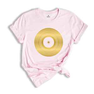 Gold Vinyl Record Shirt, Music Lover Shirt, Men Music Shirt, LP Record Shirt, Record Collector Shirt, DJ Music Shirt, Teacher Shirt