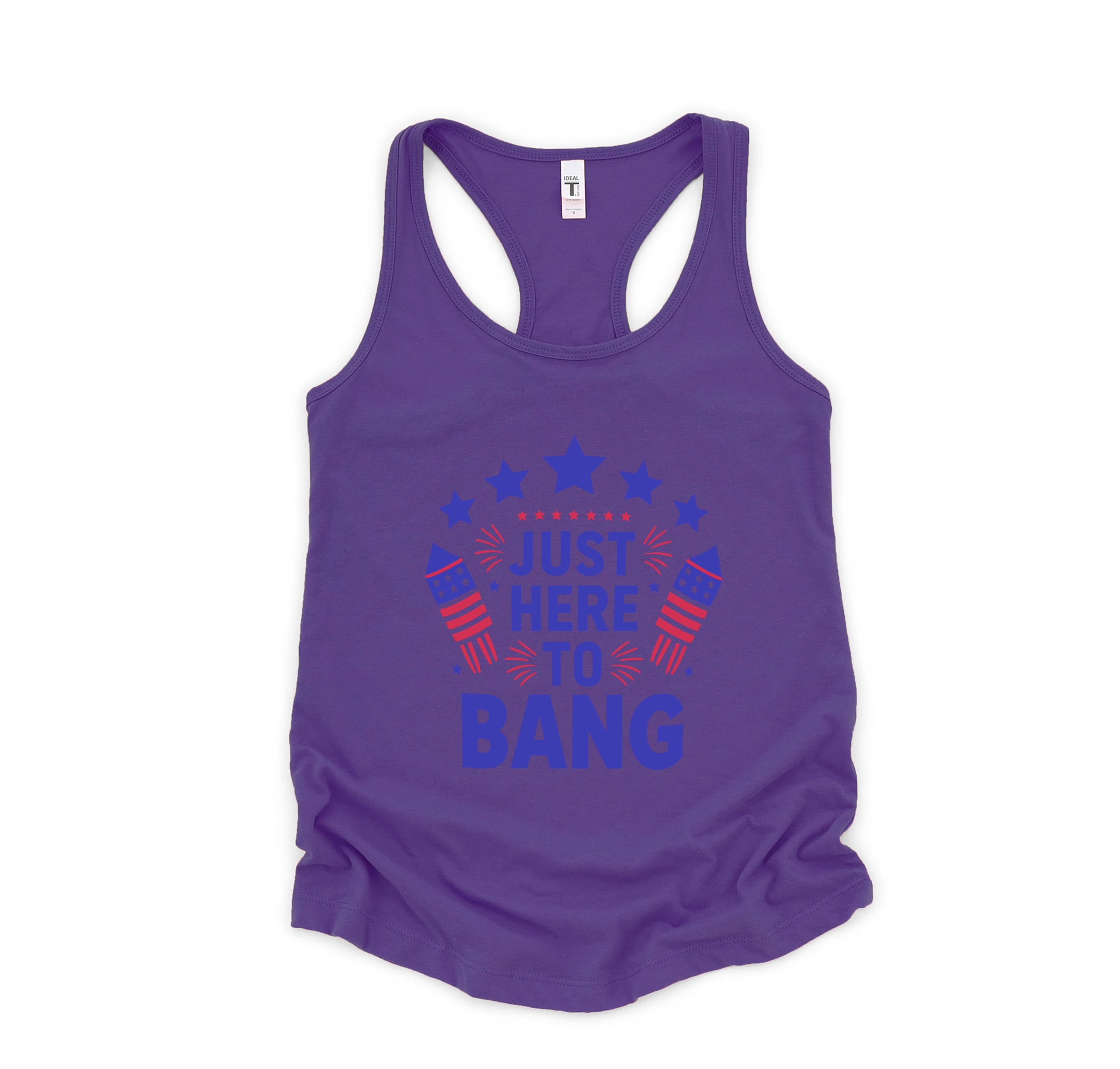 Just Here To Bang Tank Top, 4th Of July Tank Top, Mercia Tank, USA Tank Top, Independence Day Tank Top, 4th July Gift, Patriotic Tank Top