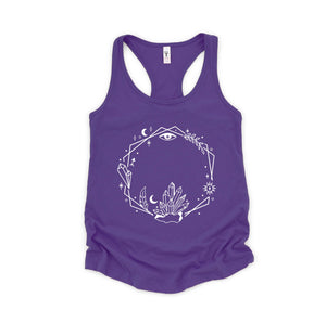 Wreath Tank Top, Witch Lover Tank Top, Crystal Tank Top, Mystic Tank Top, Spiritual Tank Top, Mystical Tank Top