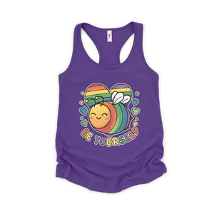 Cute LGBTQ Bee Tank Top, LGBTQ Pride Tank Top, Gay Pride Tank Top, Pride Month Tank Top, Love Is Love Tank Top, Rainbow Heart Tank Top