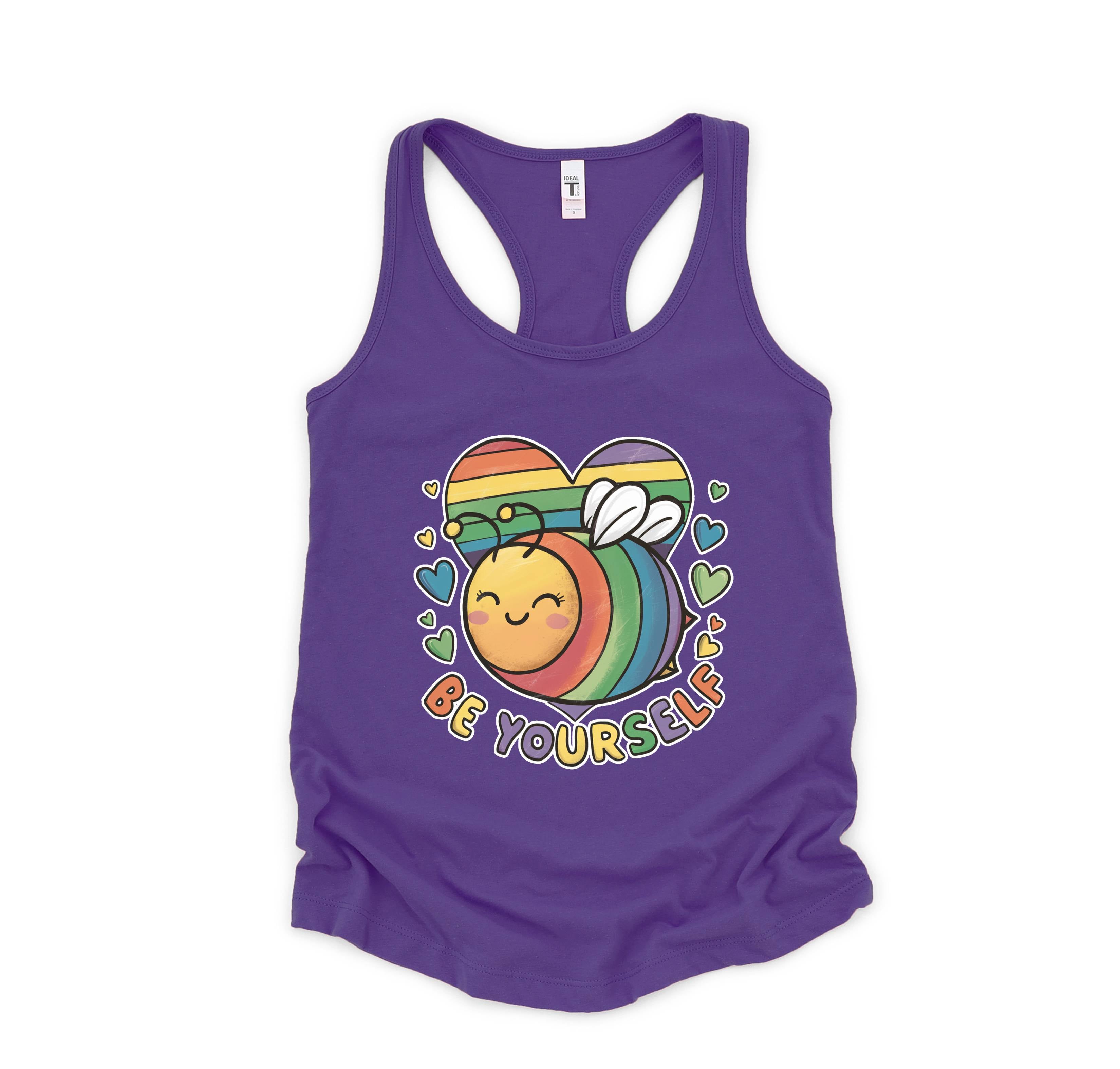 Cute LGBTQ Bee Tank Top, LGBTQ Pride Tank Top, Gay Pride Tank Top, Pride Month Tank Top, Love Is Love Tank Top, Rainbow Heart Tank Top