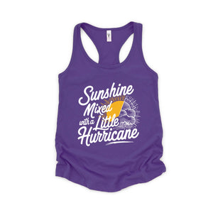 Sunshine Mixed With a Little Hurricane Shirt, Beach lover shirt, Summer Tank, Beach Tank Top, Nature Lover Tank Top