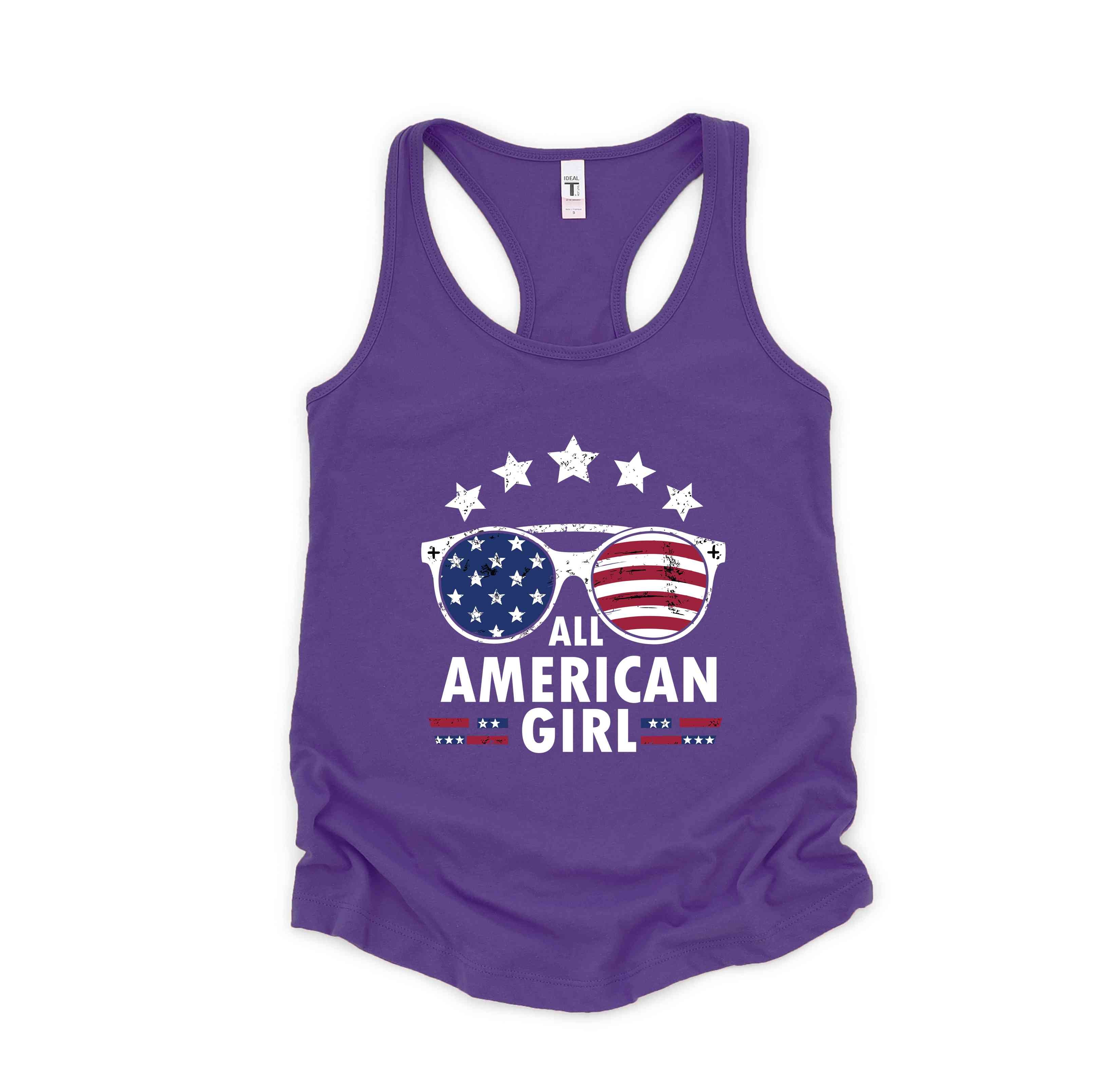 All American Girl Tank Top, 4th of July Tank, Patriotic Tank, 4th Of July Tank, Usa Flag Shirt, Independence Day Shirt