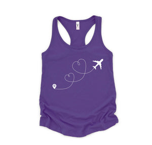 Airplane Heart Tank Top, Plane Lover Tank Top, Adventurer Tank Top, Vacation Tank Top, Travel Lover Tank Top, Destination Tank Top