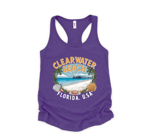 Clearwater Beach Tank Top, Summer Trip Shirt, Beach Trip Tank Top, Beach Tank Top, Beach Gift, Beach Outfit, Retro Beach Shirt