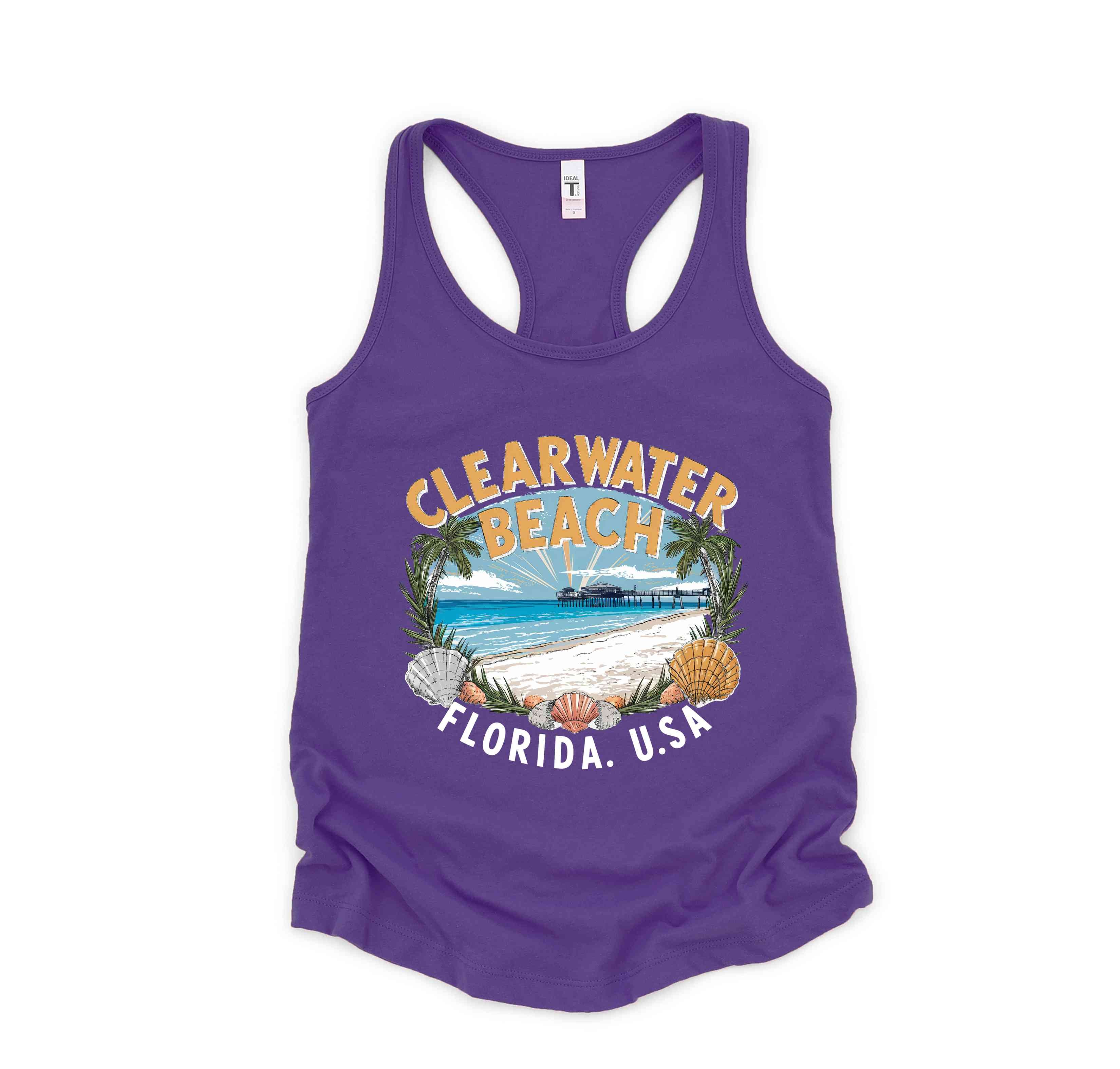 Clearwater Beach Tank Top, Summer Trip Shirt, Beach Trip Tank Top, Beach Tank Top, Beach Gift, Beach Outfit, Retro Beach Shirt