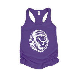 Lion Tank Top, Music Tank Top, Animals Lover Tank Top, Cute Animal Tank Top, Cat Lover Tank Top, Big Cat Tank Top, Music Cat Tank Top