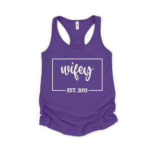 Wifey Est Tank Top, Engagement Gift, Honeymoon Tank Top, Just Married Shirt, Engagement Tank Top, Wifey Custom Tank Top