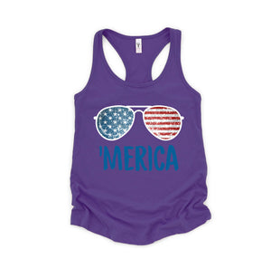 Merica Sunglasses Tank Top, July 4th Tank Top, USA Tank Top, Independence Day, 4th Of July Tank Top, Fourth Of July Outfit, Summer Tank Top