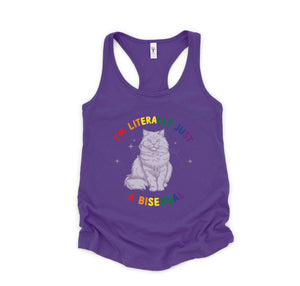 Funny I'm literally just a bisexual Queer Tank, Bi pride Tank, Bisexual Tank, Funny Cat Tank, Pride Tank, Queer Tank, Cat Owner Gift