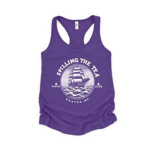 Spilling the Tea Since 1773 Tank Top, Boston Tea Party Tank Top, Boston MA State Tank, Funny 4th of July Tank Top