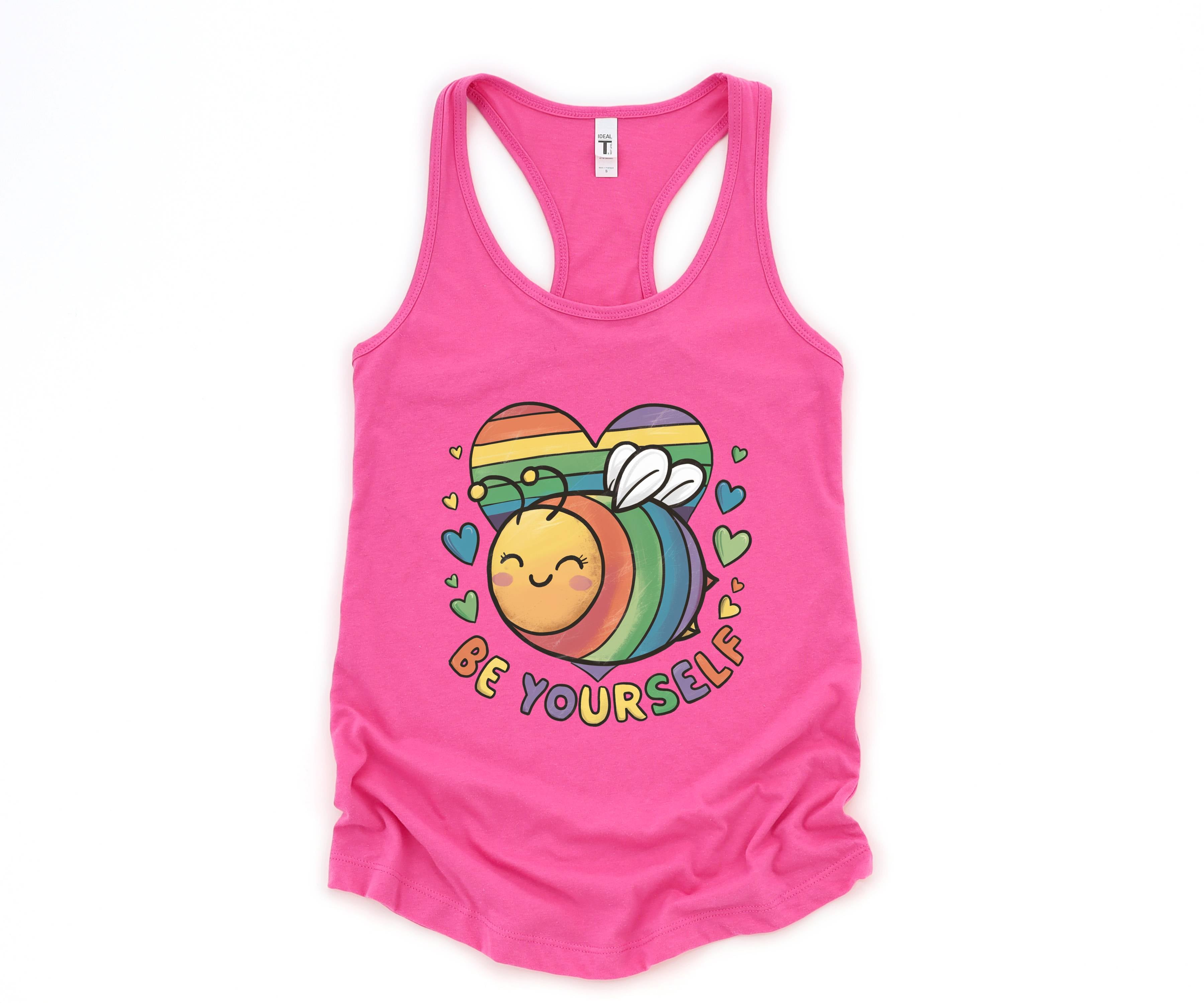 Cute LGBTQ Bee Tank Top, LGBTQ Pride Tank Top, Gay Pride Tank Top, Pride Month Tank Top, Love Is Love Tank Top, Rainbow Heart Tank Top