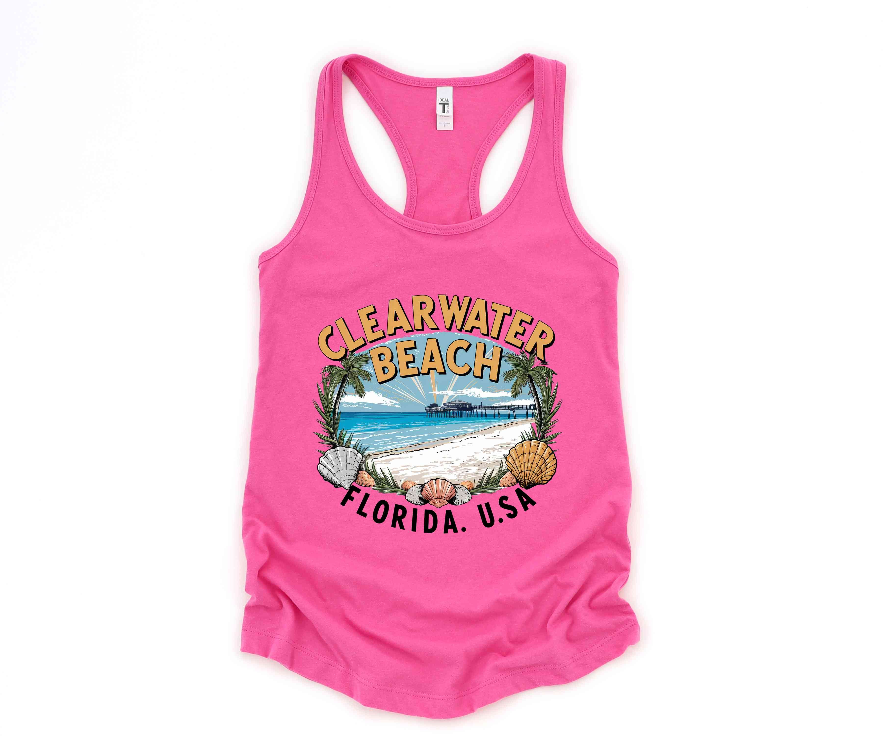 Clearwater Beach Tank Top, Summer Trip Shirt, Beach Trip Tank Top, Beach Tank Top, Beach Gift, Beach Outfit, Retro Beach Shirt