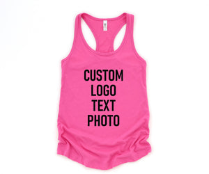 Custom Logo Text Photo Tank Top, Personalized Tank Top, Custom Design, Custom Bachelorette Tank Tops