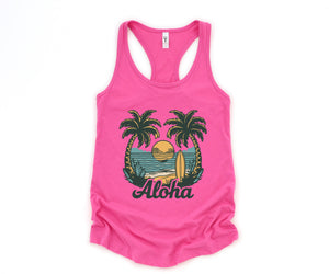 Aloha Beach Tank, Aloha Tank Top, Hawaiian Tank Top, Beach Tanks, Summer Tank Top, Vacation Tank, Summer Tank Tops, Hawaii Tank Top