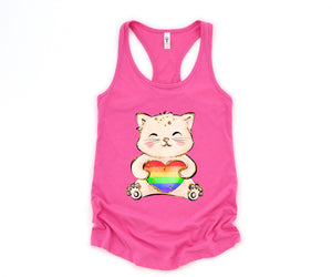 Cute LGBTQ Cat Tank Top, LGBTQ Pride Tank Top, Gay Pride Tank Top, Pride Month Tank Top, Love Is Love Tank Top, Female Symbol Tank Top