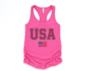 Vintage USA Flag Tank Top, 4th of July Tank, 4th of July Gifts, Vintage Tank Top, USA Apparel, Independence Day Tank Top