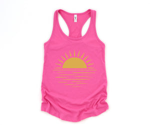 Sun Tank Top, Sunshine Tank Top, Summer Shirt For Lady, Beach Tank Top, Summer Positive Vibes Shirt, Ocean Tank Top