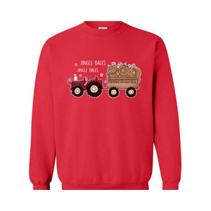 Jingle Bales Jingle Bales Sweatshirt, Christmas Sweatshirt, Farming Sweatshirt, Christmas Farmer Sweatshirt, Christmas Lights