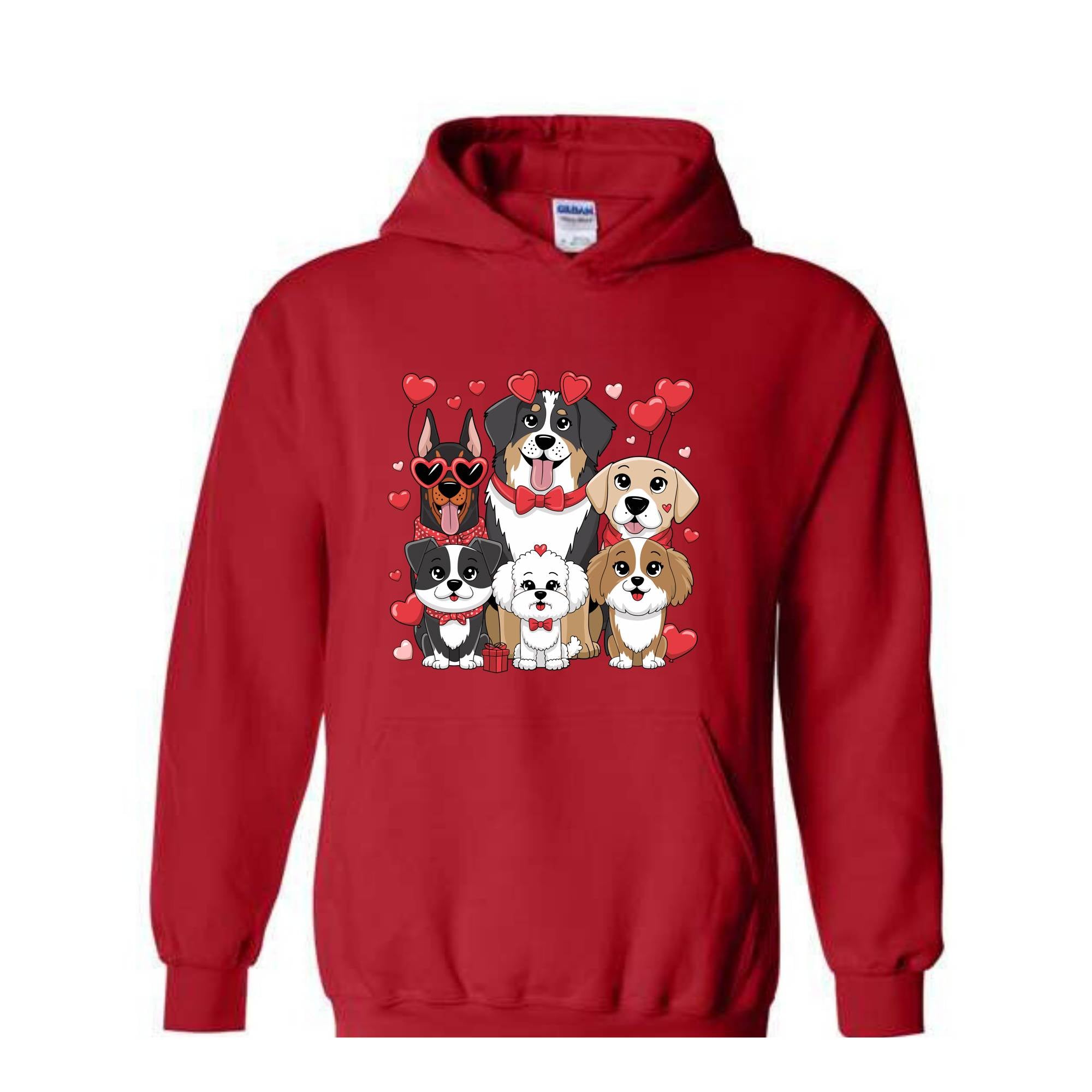 Valentines Dogs Sweatshirt, Dog Lover Valentines Gift, Valentines Hoodie, Dog Mom Hoodie, Dog Valentine Hoodie, Cute Valentines Sweatshirt