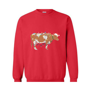 Christmas Cow Sweatshirt, Country Sweatshirt, Country Xmas Sweatshirt, Farm Christmas Sweatshirt, Cow Lover Sweatshirt, Christmas Gift