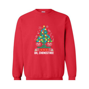 Oh Chemistree Christmas Sweatshirt, Chemistry Teacher Sweatshirt, Chemistry Gift, Funny Science Sweatshirt, Teacher Christmas Sweatshirt