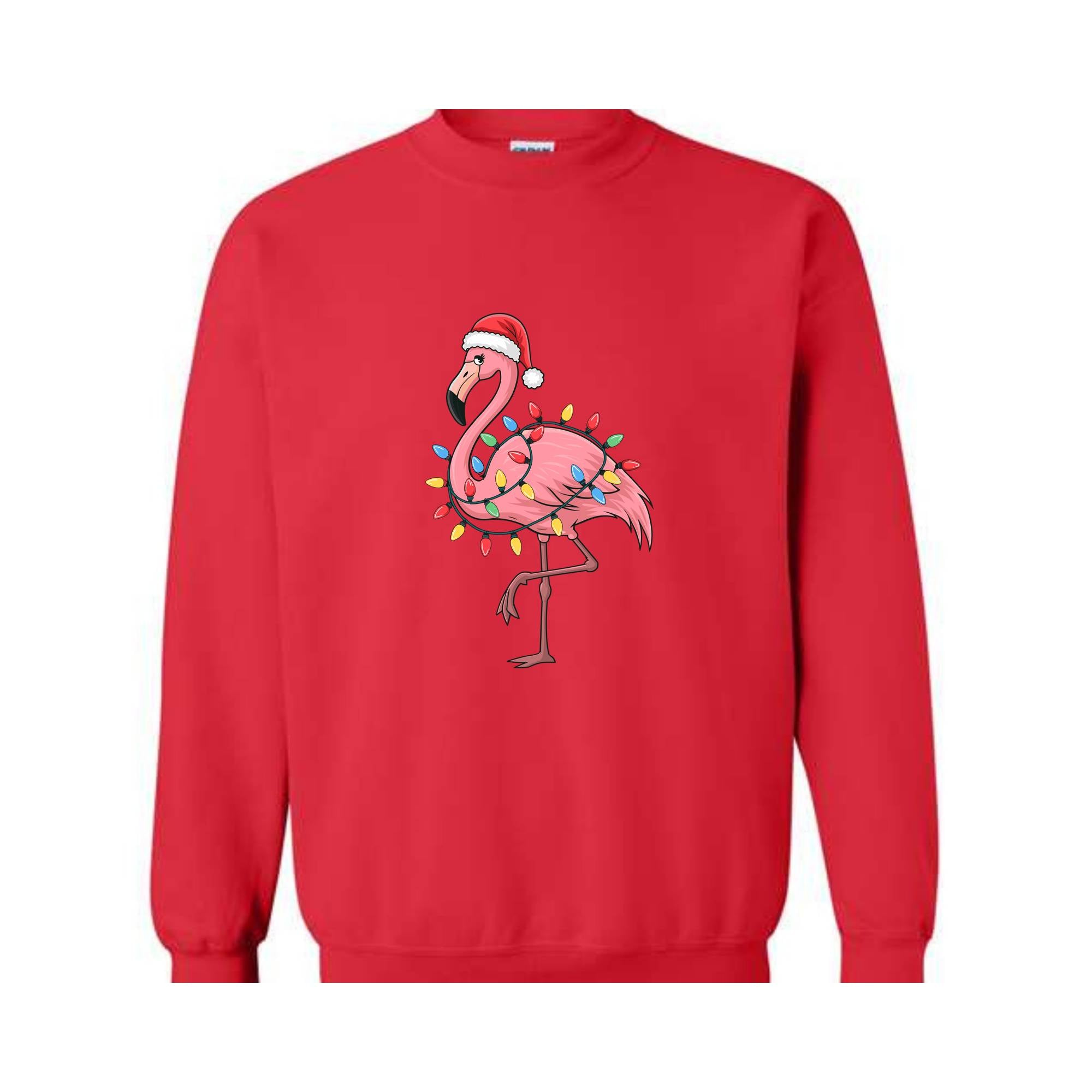 Christmas Flamingo Sweatshirt, Holiday Tee