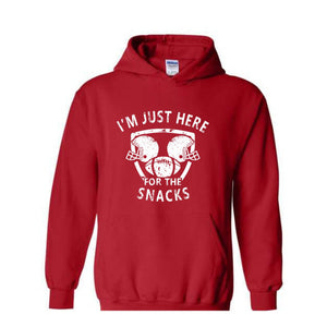 I'm Just Here For The Snacks Sweatshirt, Game Day Sweater, Football Season Sweatshirt, Football Fan Gifts, Sunday Game Apparel