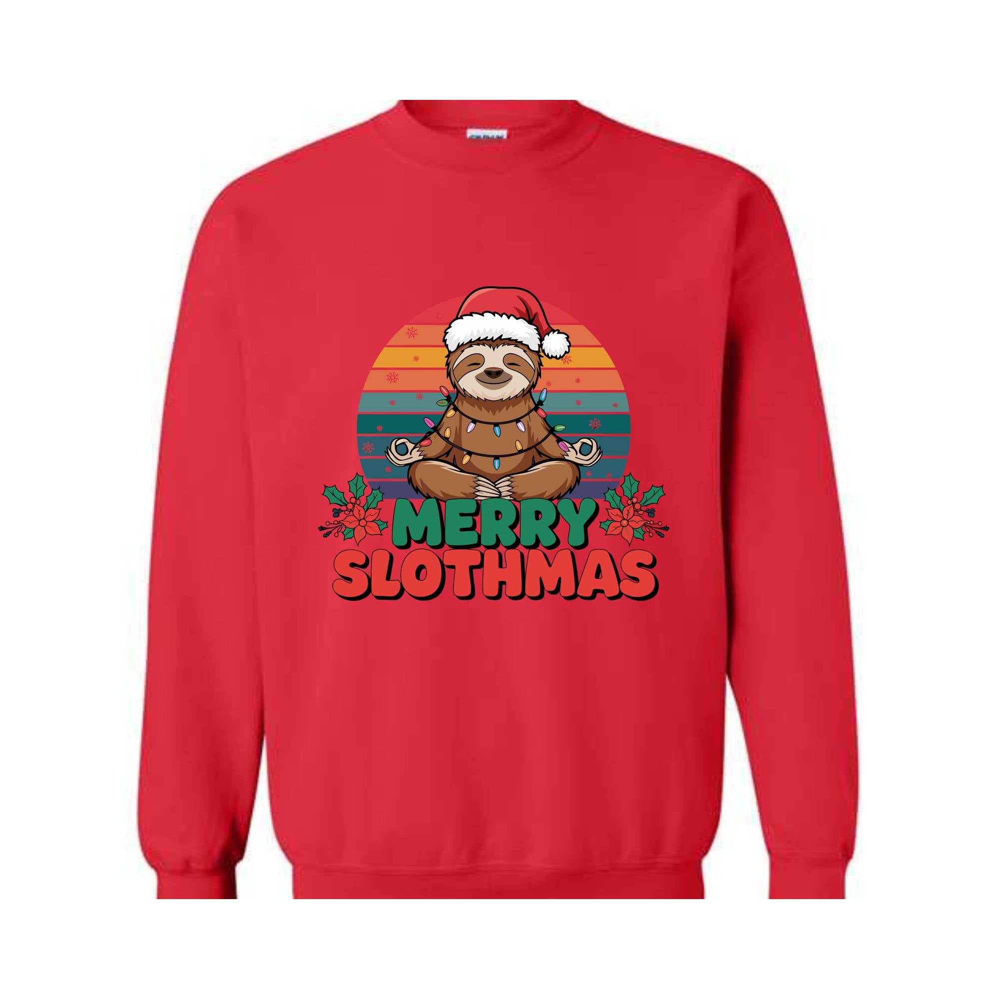 Merry Slothmas Sweatshirt, Yoga Lover Gifts, Pilates Christmas Gift