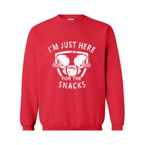 I'm Just Here For The Snacks Sweatshirt, Game Day Sweater, Football Season Sweatshirt, Football Fan Gifts, Sunday Game Apparel