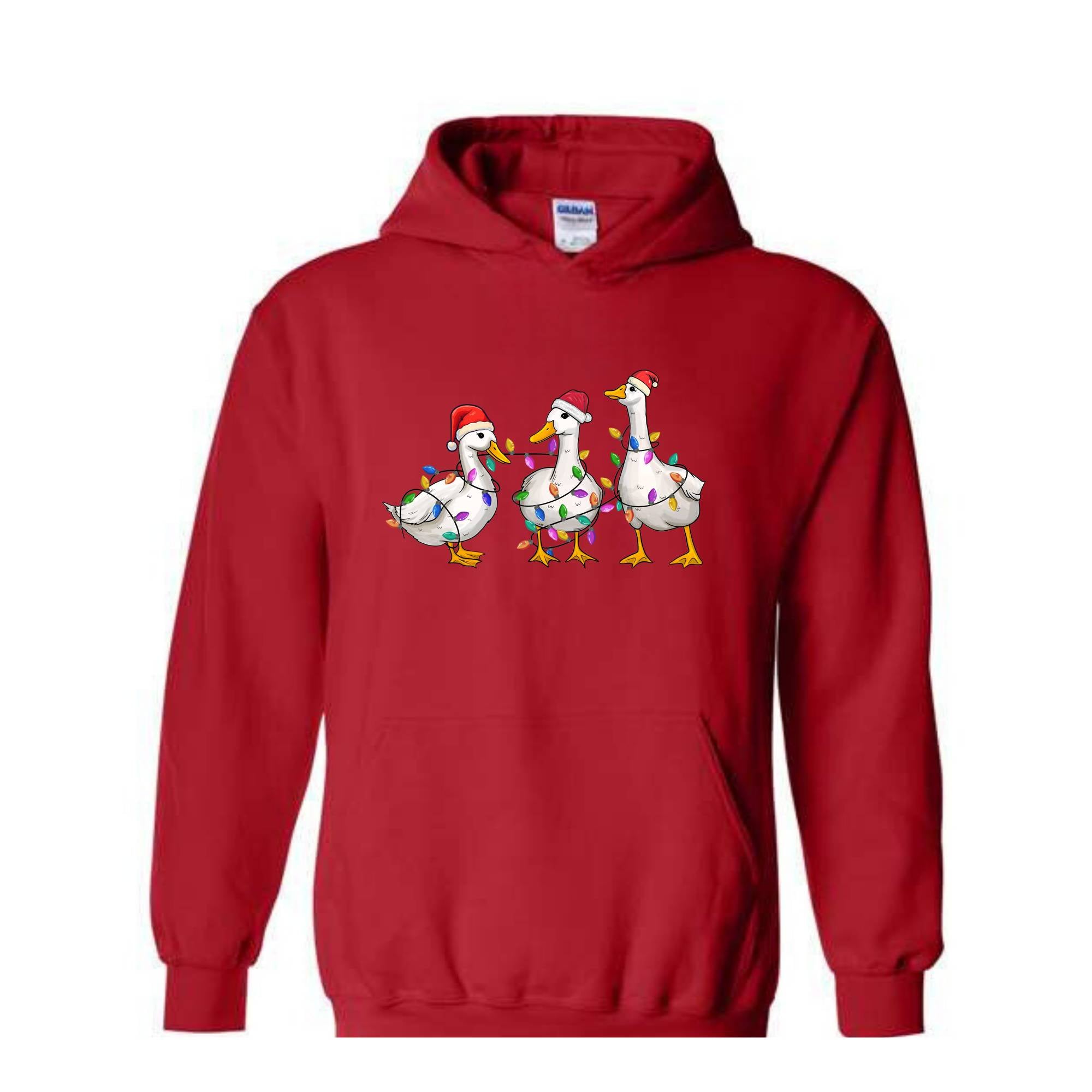 Duck Christmas Hoodie, Funny Animals Christmas, Farm Lover Gift, Funny Christmas Hoodie, Christmas Goose Hoodie