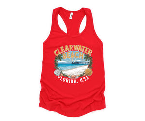 Clearwater Beach Tank Top, Summer Trip Shirt, Beach Trip Tank Top, Beach Tank Top, Beach Gift, Beach Outfit, Retro Beach Shirt