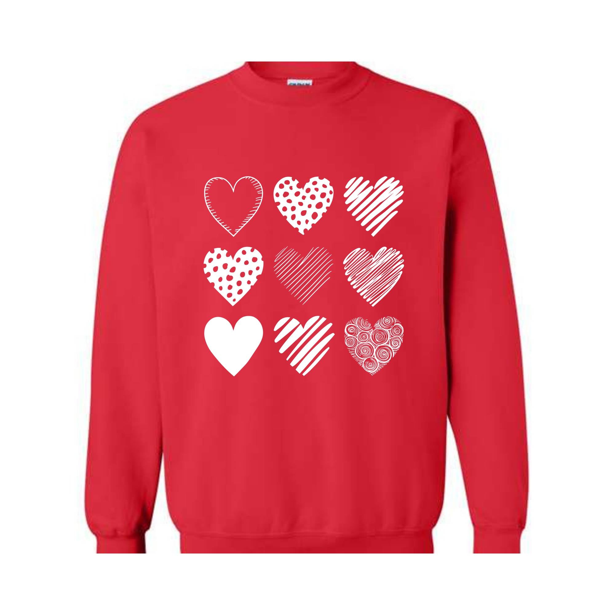 Cute Valentine Hearts Sweatshirt, Valentines Day , Valentine , Cute Valentine Gift, Cute Valentines Gift