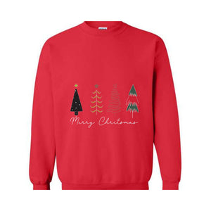 Merry Christmas Sweatshirt, Christmas Trees Shirt, Christmas Tee, Christmas Sweatshirt, Cute trees Christmas Shirt,, Christmas Tree