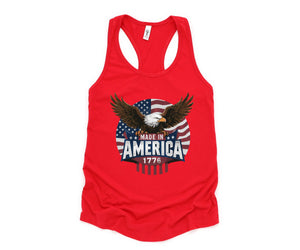 America Eagle Crop Tank Top, Memorial Day, July 4th Crop top, Womens 1776 July Patriotic Shirt, Womens July 4th tshirts