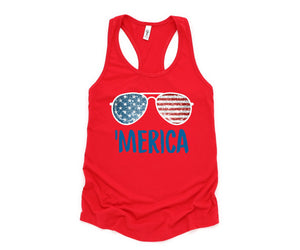 Merica Sunglasses Tank Top, July 4th Tank Top, USA Tank Top, Independence Day, 4th Of July Tank Top, Fourth Of July Outfit, Summer Tank Top