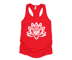 Lotus Tank Top, Fitness Tank Top, Yoga Tank Top, Flower Shirt, Wildflower, Workout Tank Top, Tank Tops for Women