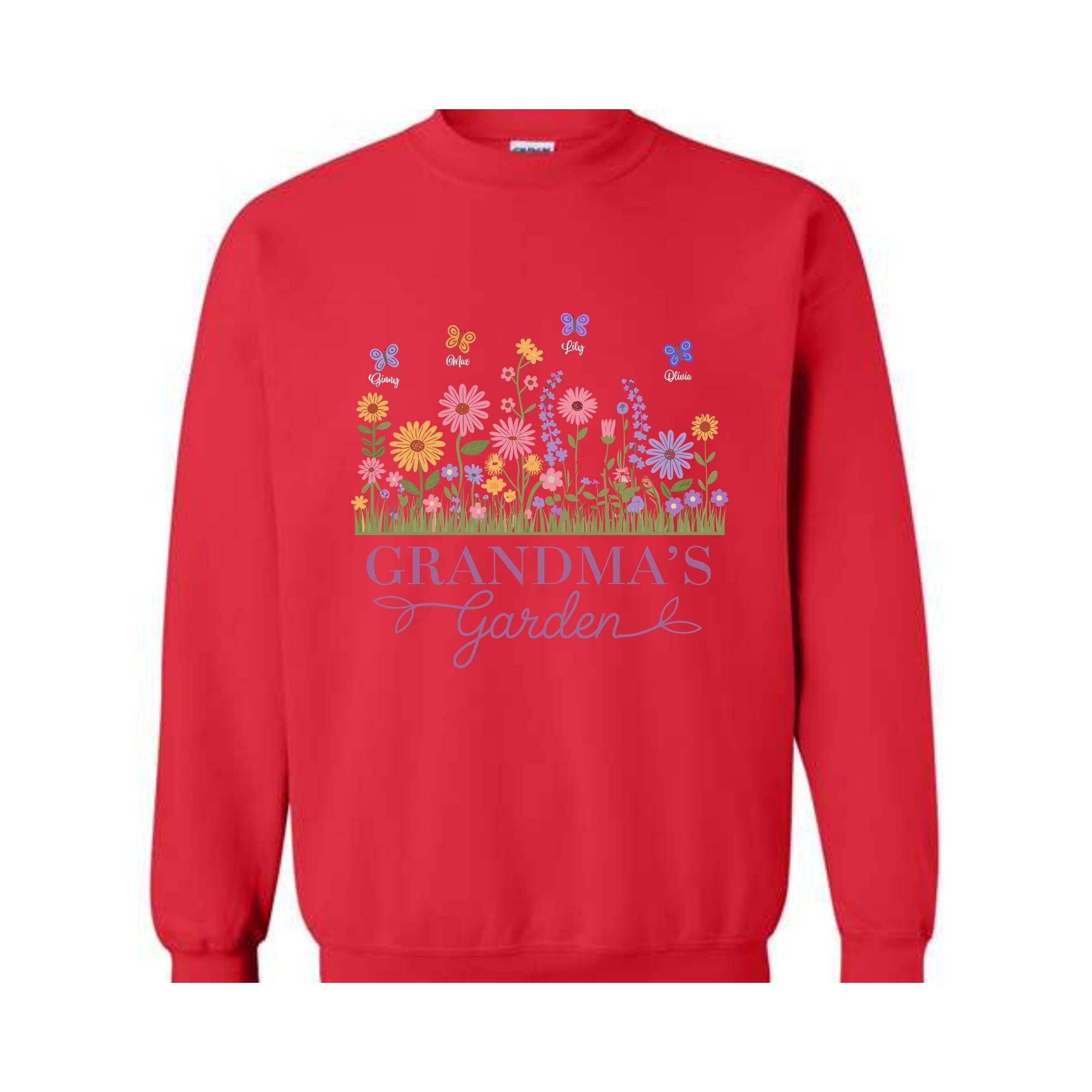 Grandma's Garden Sweatshirt, Birth Flowers With Kids Names Hoodie, Personalized Mom Hoodie, Custom Name Hoodie, Cute Grandma Hoodie