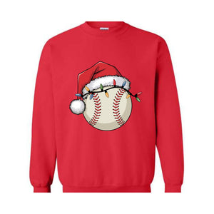 Christmas Baseball Sweatshirt, Santa Sports Sweater, Baseball Lover Sweat, Christmas Sport Shirt