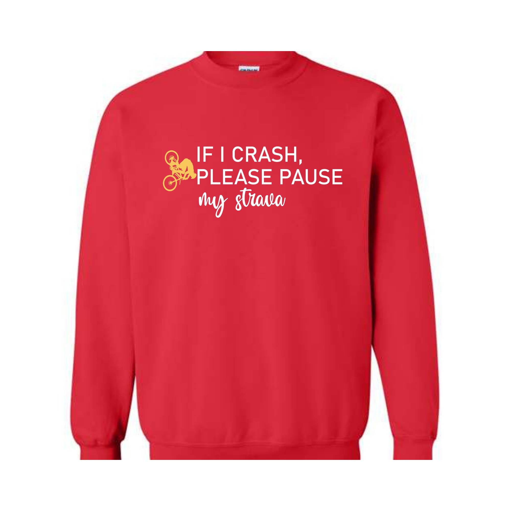 If I crash please pause my Strava Sweatshirt, Cute Bike gift, Biker Hoodie