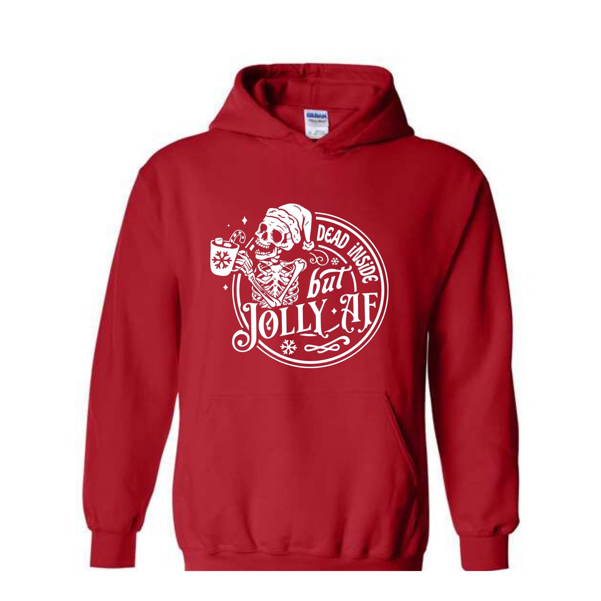 Dead inside but jolly AF Sweatshirt, Skeleton Christmas Sweatshirt, Skull Santa Claus Sweater, Funny Christmas Sweatshirt