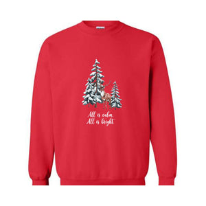 All Is Calm All Is Bright Sweatshirt, Family Christmas Sweater, Christmas Sweatshirts for Women, Merry Christmas Sweatshirt