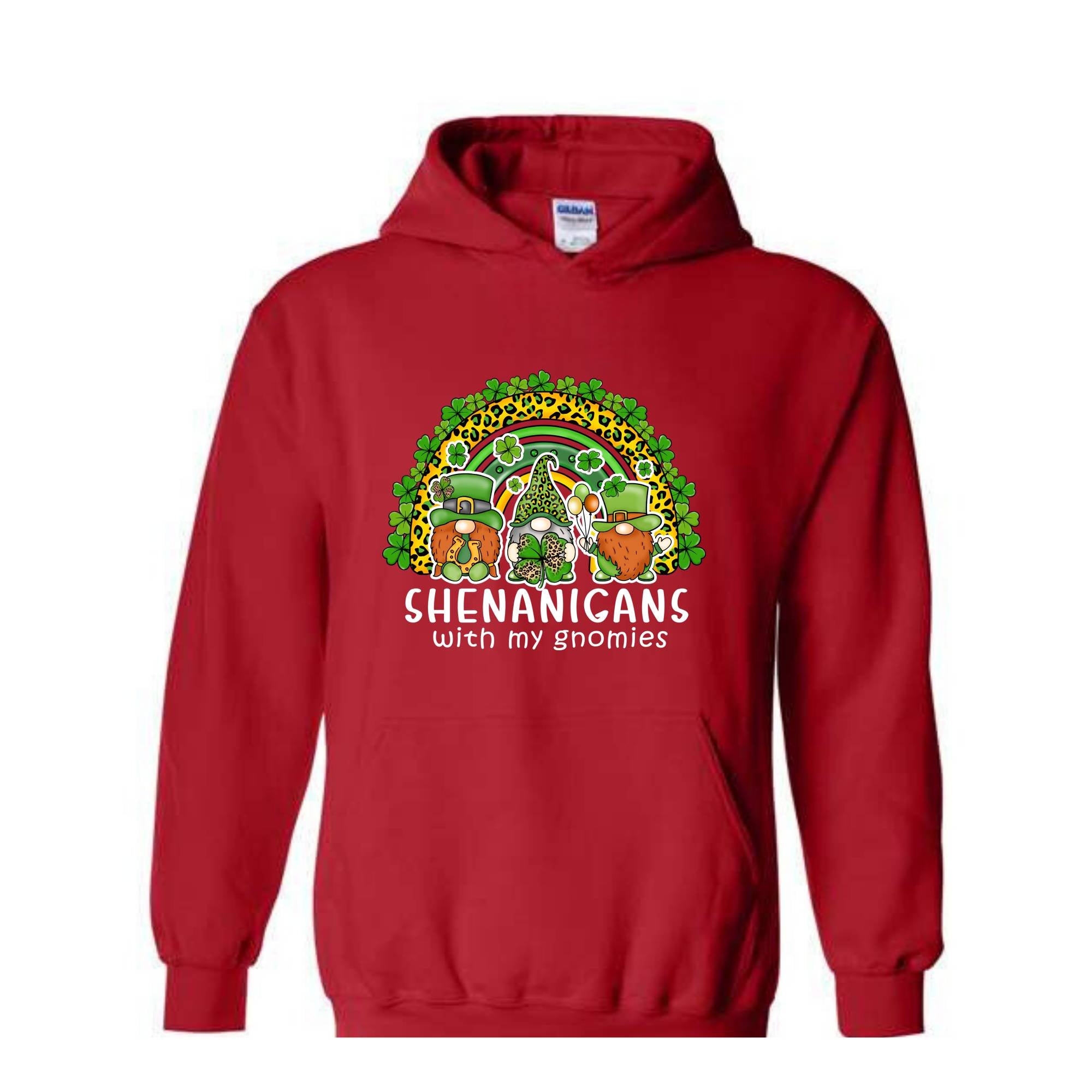 Shenanigans With My Gnomies Hoodie, St. Patricks Day Hoodie, Lucky Hoodie, Gnome Hoodie, Boho Rainbow Hoodie