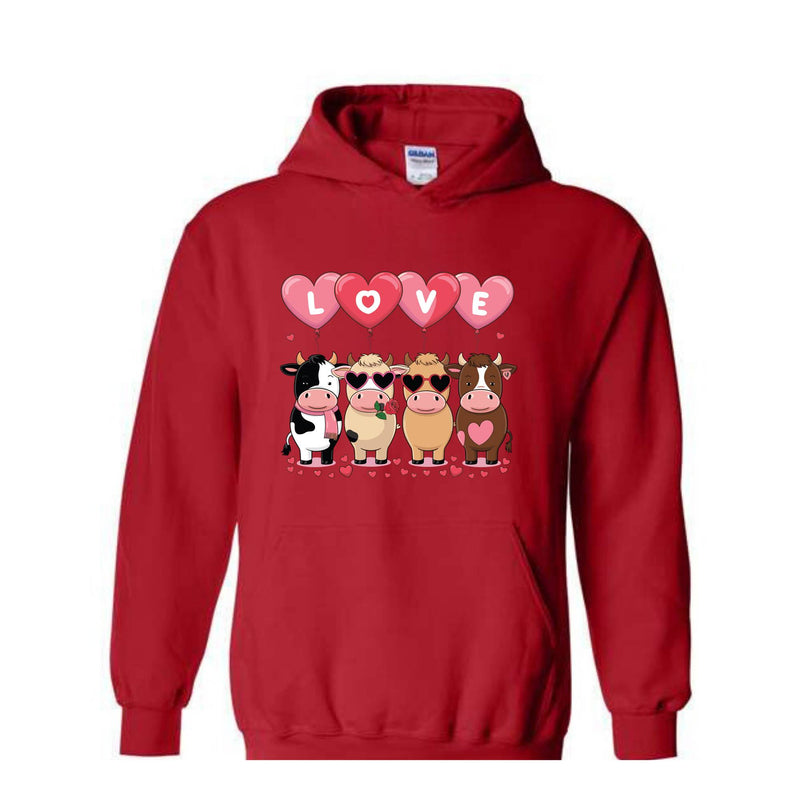 Cow Lover Valentines Hoodie , Cow Lover Gift, Valentines Day Shirt, Cow Hoodie , Valentines Day Hoodie , Cow Valentine Hoodie , XOXO