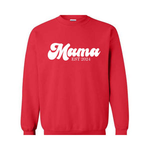 Mama Est 2024 Sweatshirt, Mama Sweatshirt, Mama To Be Hoodie, Future Mama Gift, New Mama Sweatshirt, Pregnancy Hoodie, Baby Shower Sweater